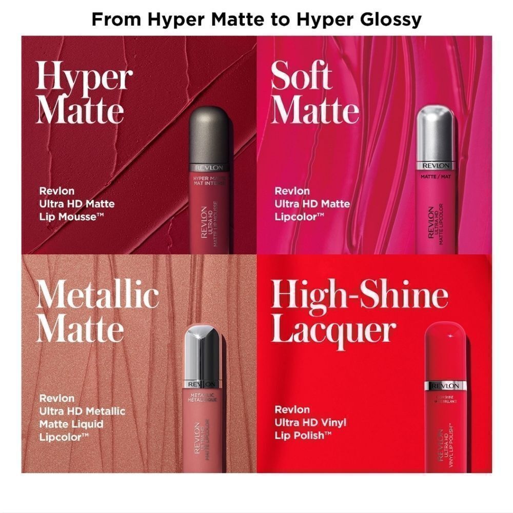 New Revlon Ultra HD Metallic Matte Liquid Lipcolor, Liquid Lipstick, 100% Flare - Picture 4 of 6